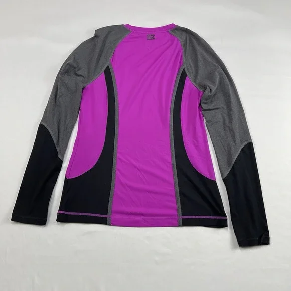 FILA Sport Womens Performance Running Shirt Medium Long Sleeve Black/pink - Picture 9 of 13